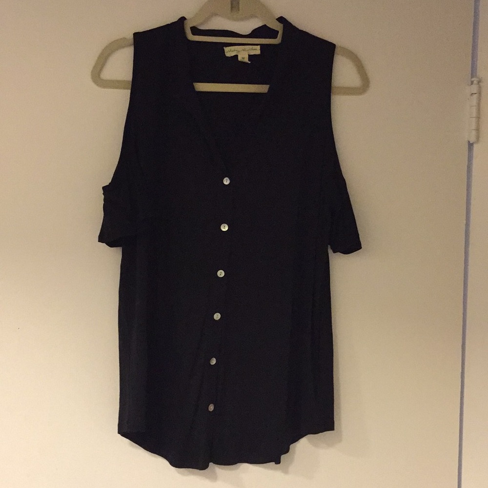 Cold shoulder black shirt